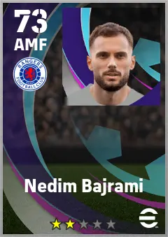 Nedim Bajrami eFootball 2026 player card — 73 OVR AMF