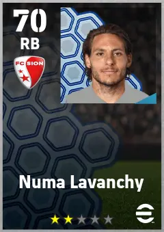 Numa Lavanchy eFootball 2026 player card — 70 OVR RB