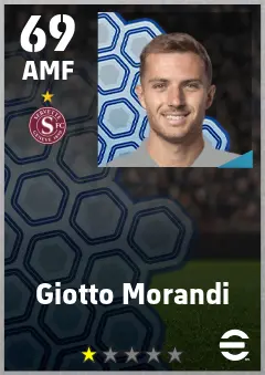 Giotto Morandi eFootball 2026 player card — 69 OVR AMF
