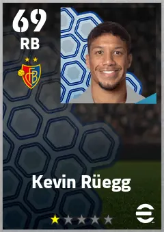 Kevin Ruegg eFootball 2026 player card — 69 OVR RB