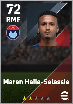 Maren Haile-Selassie eFootball 2026 player card — 72 OVR RMF