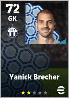 Yanick Brecher eFootball 2026 player card — 72 OVR GK