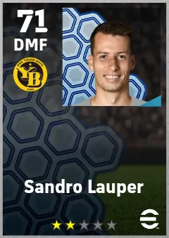 Sandro Lauper eFootball 2026 player card — 71 OVR DMF