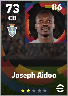 Joseph Aidoo eFootball 2026 player card — 73 OVR CB