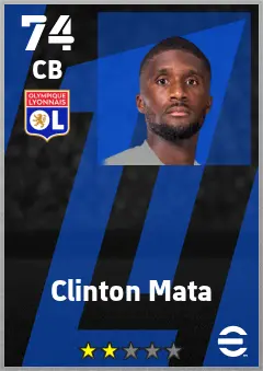 Clinton Mata eFootball 2026 player card — 74 OVR CB