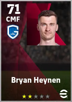 Bryan Heynen eFootball 2026 player card — 71 OVR CMF