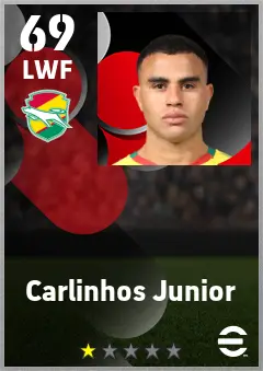 Carlinhos Junior eFootball 2026 player card — 69 OVR LWF