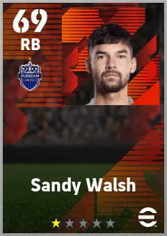 Sandy Walsh eFootball 2026 player card — 69 OVR RB