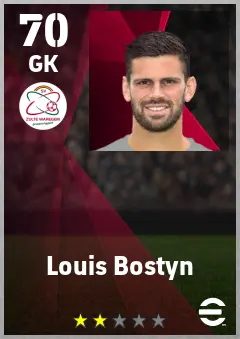 Louis Bostyn eFootball 2026 player card — 70 OVR GK