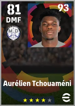 Aurelien Tchouameni eFootball 2026 player card — 81 OVR DMF