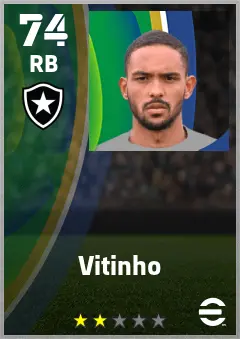 Vitinho eFootball 2026 player card — 74 OVR RB