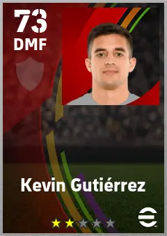 Kevin Gutierrez eFootball 2026 player card — 73 OVR DMF