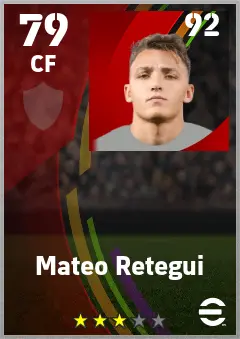 Mateo Retegui eFootball 2026 player card — 79 OVR CF