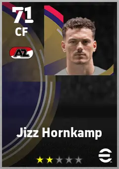 Jizz Hornkamp eFootball 2026 player card — 71 OVR CF