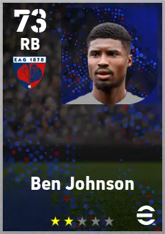 Ben Johnson eFootball 2026 player card — 73 OVR RB