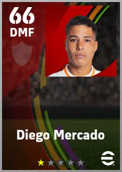 Diego Mercado eFootball 2026 player card — 66 OVR DMF