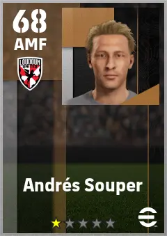 Andres Souper eFootball 2026 player card — 68 OVR AMF