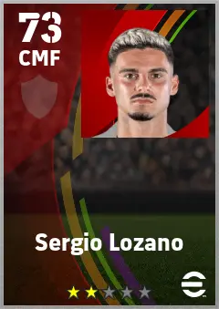 Sergio Lozano eFootball 2026 player card — 73 OVR CMF