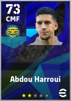 Abdou Harroui eFootball 2026 player card — 73 OVR CMF