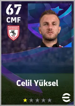 Celil Yuksel eFootball 2026 player card — 67 OVR CMF