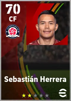 Sebastian Herrera eFootball 2026 player card — 70 OVR CF