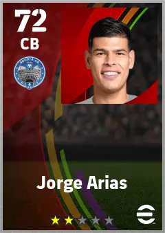 Jorge Arias eFootball 2026 player card — 72 OVR CB