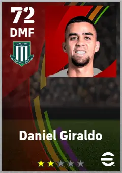 Daniel Giraldo eFootball 2026 player card — 72 OVR DMF