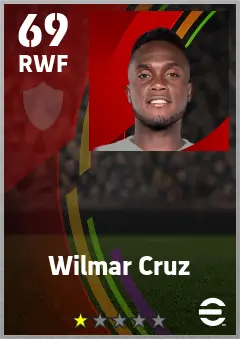 Wilmar Cruz eFootball 2026 player card — 69 OVR RWF