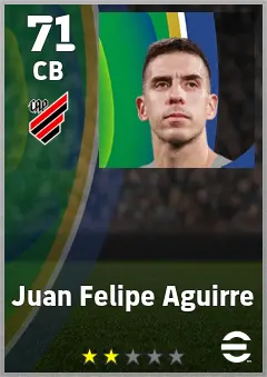 Juan Felipe Aguirre eFootball 2026 player card — 71 OVR CB