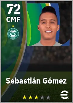 Sebastian Gomez eFootball 2026 player card — 72 OVR CMF