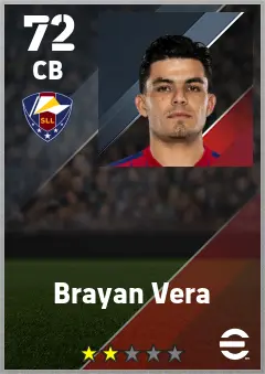 Brayan Vera eFootball 2026 player card — 72 OVR CB
