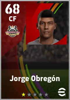 Jorge Obregon eFootball 2026 player card — 68 OVR CF
