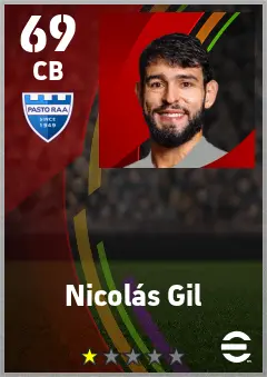 Nicolas Gil eFootball 2026 player card — 69 OVR CB