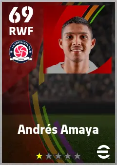 Andres Amaya eFootball 2026 player card — 69 OVR RWF