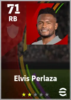 Elvis Perlaza eFootball 2026 player card — 71 OVR RB