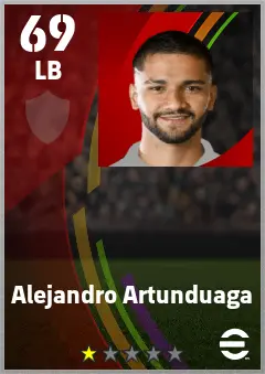 Alejandro Artunduaga eFootball 2026 player card — 69 OVR LB