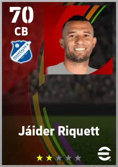 Jaider Riquett eFootball 2026 player card — 70 OVR CB