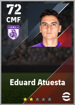 Eduard Atuesta eFootball 2026 player card — 72 OVR CMF