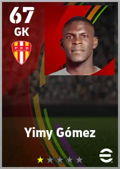 Yimy Gomez eFootball 2026 player card — 67 OVR GK