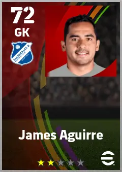 James Aguirre eFootball 2026 player card — 72 OVR GK