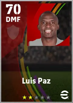 Luis Paz eFootball 2026 player card — 70 OVR DMF