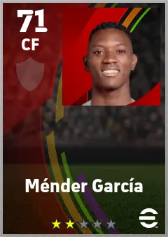 Mender Garcia eFootball 2026 player card — 71 OVR CF