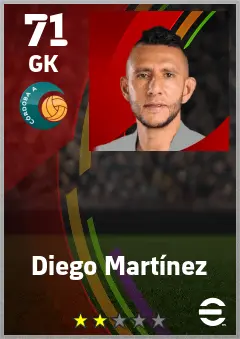 Diego Martinez eFootball 2026 player card — 71 OVR GK