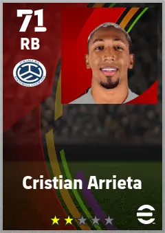 Cristian Arrieta eFootball 2026 player card — 71 OVR RB