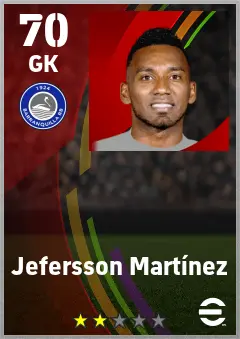 Jefersson Martinez eFootball 2026 player card — 70 OVR GK