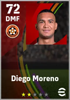 Diego Moreno eFootball 2026 player card — 72 OVR DMF