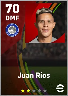 Juan Rios eFootball 2026 player card — 70 OVR DMF
