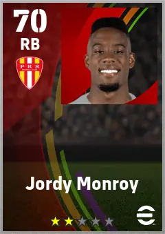 Jordy Monroy eFootball 2026 player card — 70 OVR RB