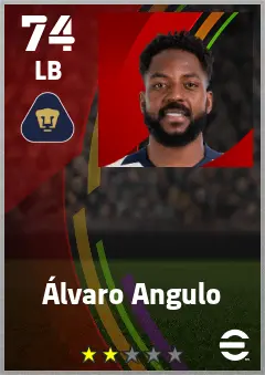 Alvaro Angulo eFootball 2026 player card — 74 OVR LB