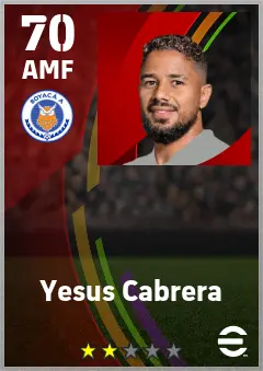 Yesus Cabrera eFootball 2026 player card — 70 OVR AMF